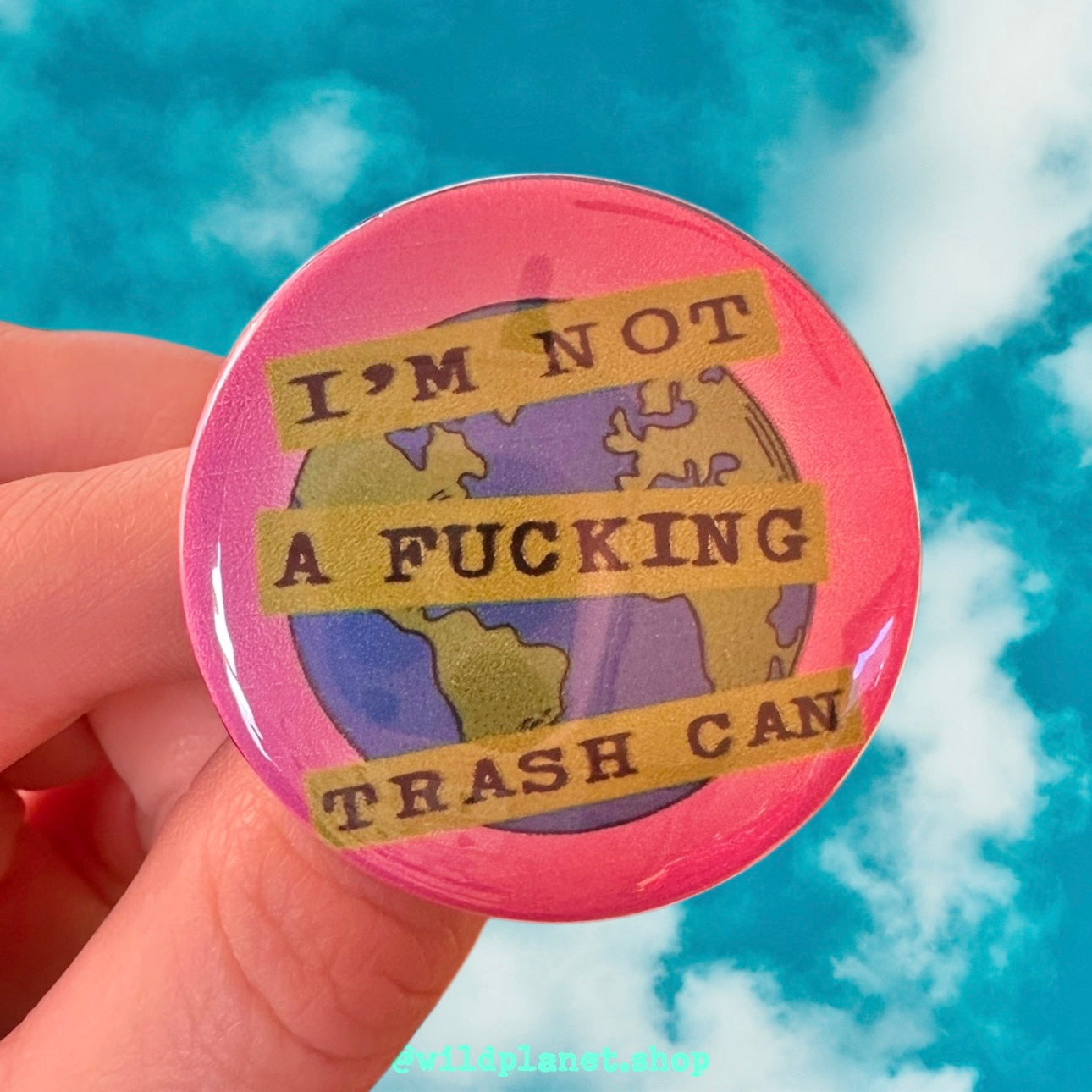 Button 1.75” Badge Oat Milk Tofu Anger and Trash! Earth friendly, vegan vibin’ metal buttons