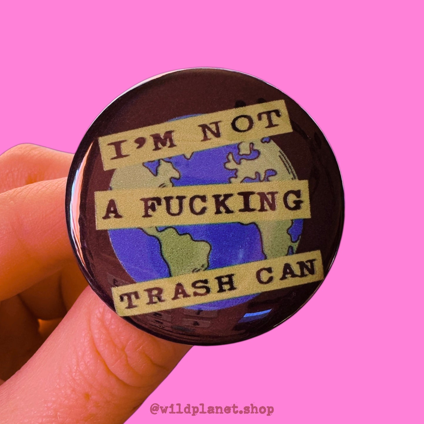 Button 1.75” Badge Oat Milk Tofu Anger and Trash! Earth friendly, vegan vibin’ metal buttons