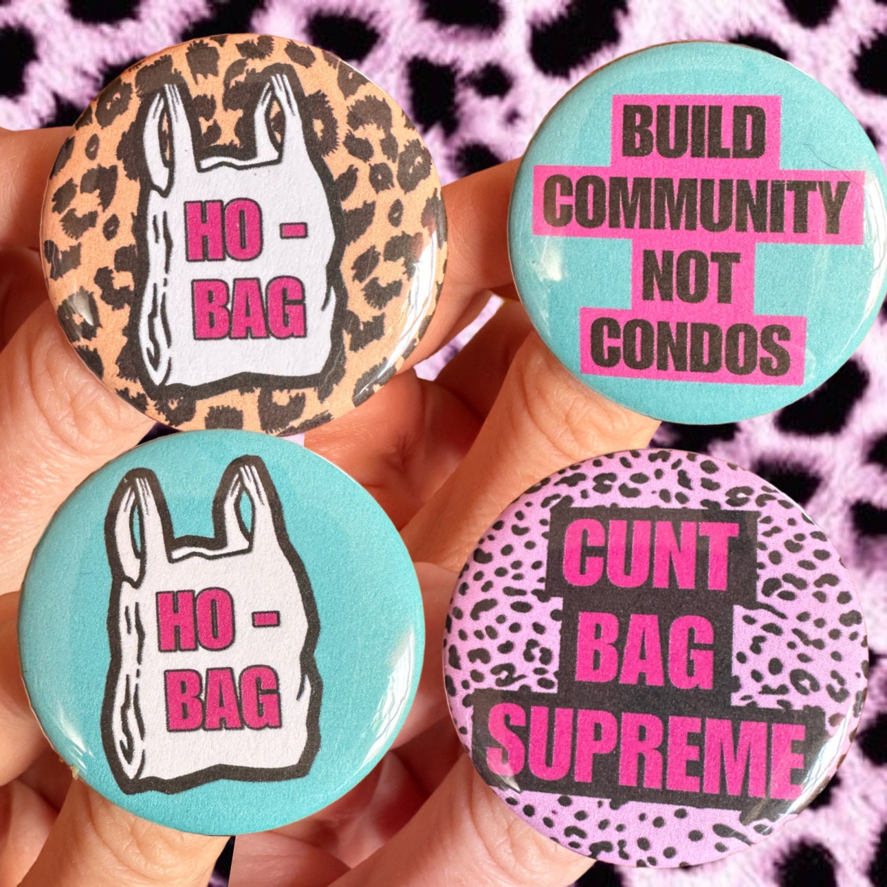 Handmade Buttons Choose One Ho Bag C*unt Bag Community Badges Pins Lapel Pins Punk Funny