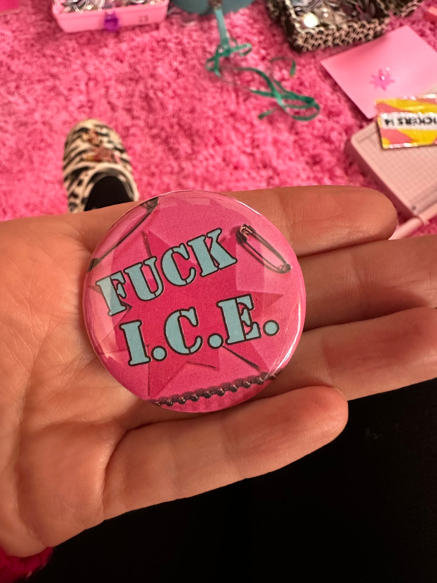 F*ck I.C.E. Button Badge 1.75” Diameter All Profits Donated