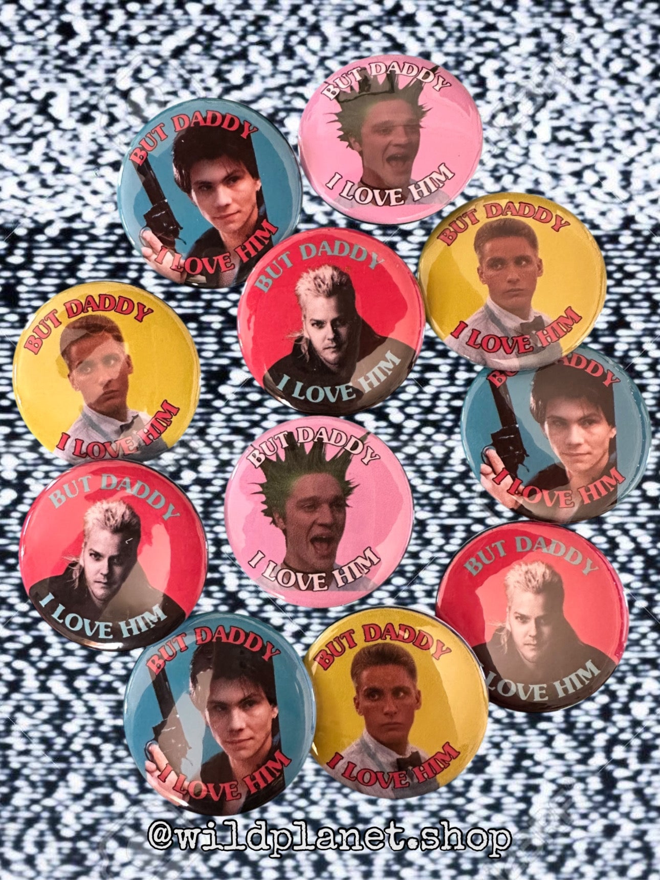 Cult Movie Buttons 1.75" Badge Lost Boys Heathers Repo Man SLC Punk