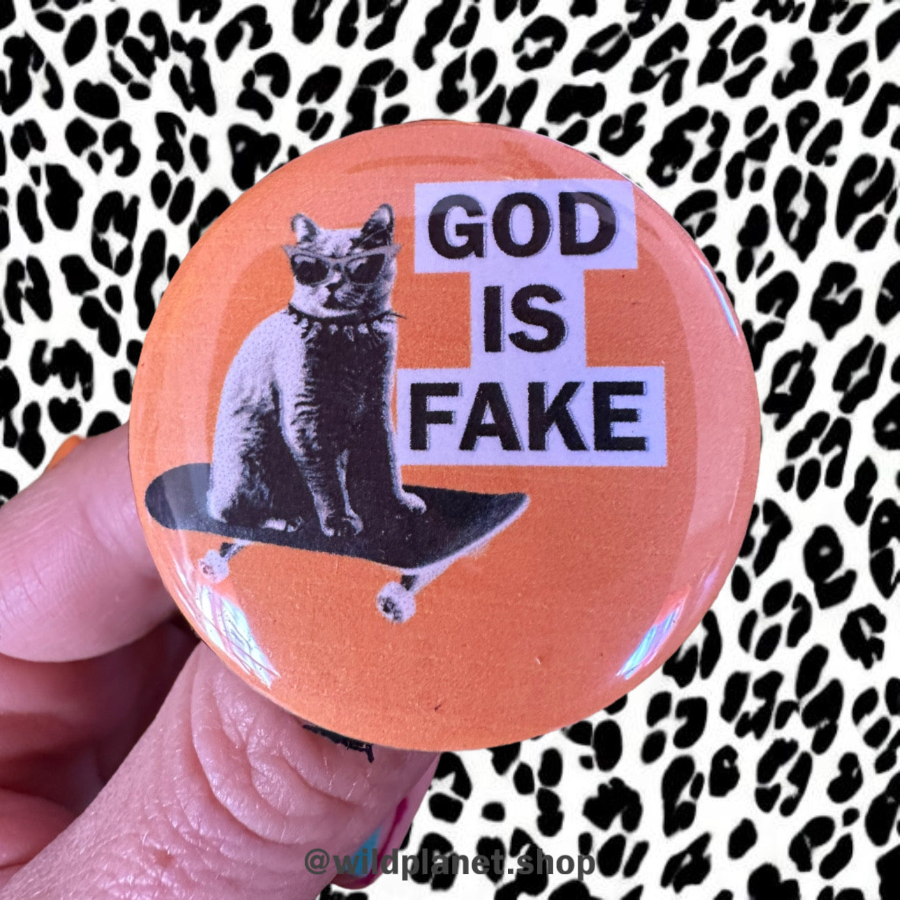 Button 1.75” Badge for Satan worshippers, anti capitalist sluts, and non believers