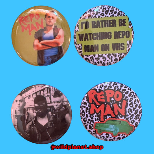 Repo Man button pack. Choose which one! 1984 punk films!