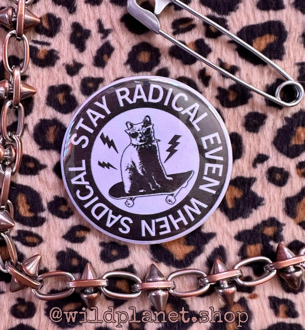 Choose one Nervous Breakdown Rat or Stay Radical Cat! 1.75” Buttons
