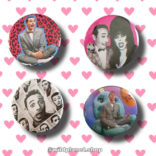 Peewee Herman Paul Reubens Button Pack 1.75” diameter Badges