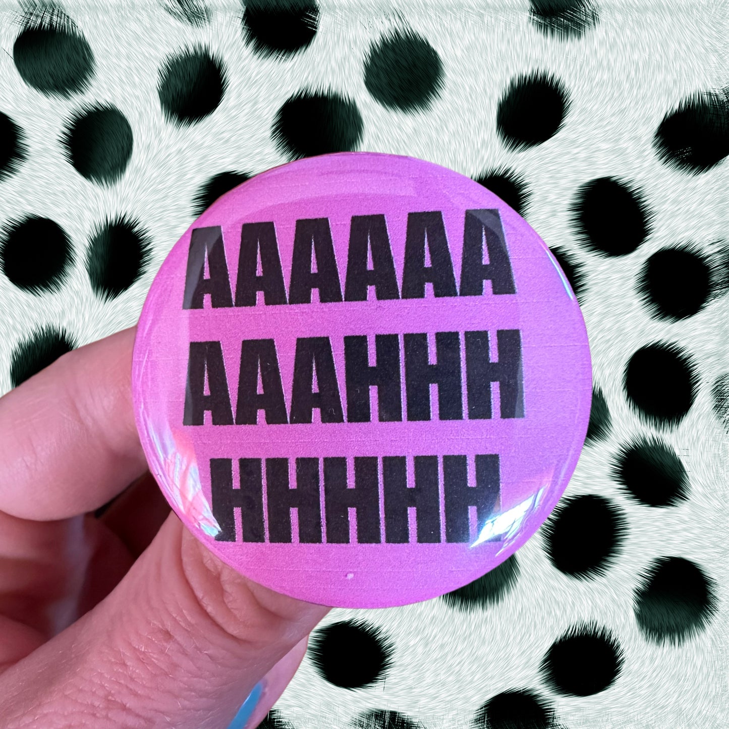 Anxiety Buttons! 1.75” in diameter Purple White Pink and Blue