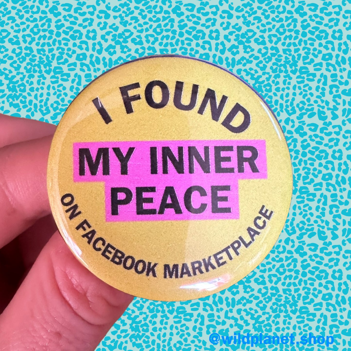 Button “I found my (…) on Facebook marketplace” nihilism, existentialism, inner peace 1.75” Badge