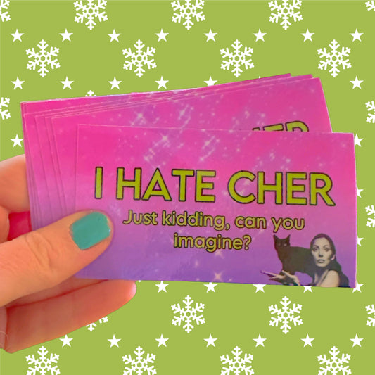 I Hate Cher sticker Just Kidding No one Hates Cher! Funny sticker