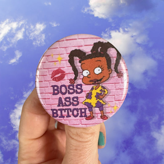 Handmade Button “Boss Ass Bitch” Susie Carmichael Rugrats