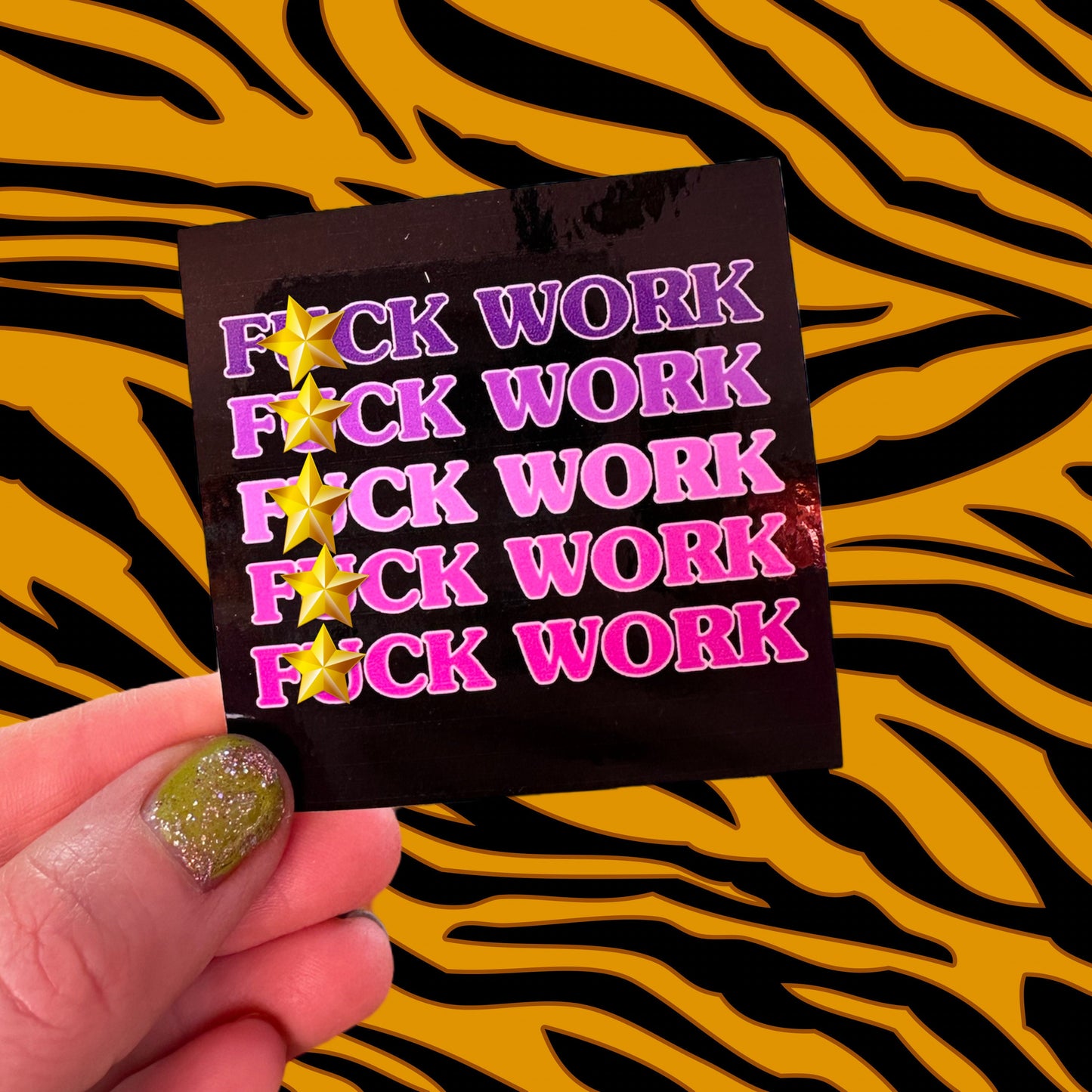 Black Purple Pink F*CK WORK Sticker Marxist Liberal Punk